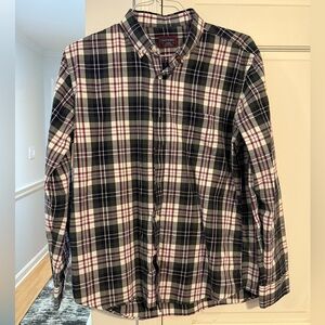 Untuckit Men’s Plaid Button-Down Shirt – Size Large